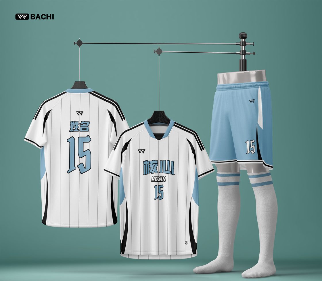 GD6779 custom soccer reference style in white — made to order by BACHI SPORTS