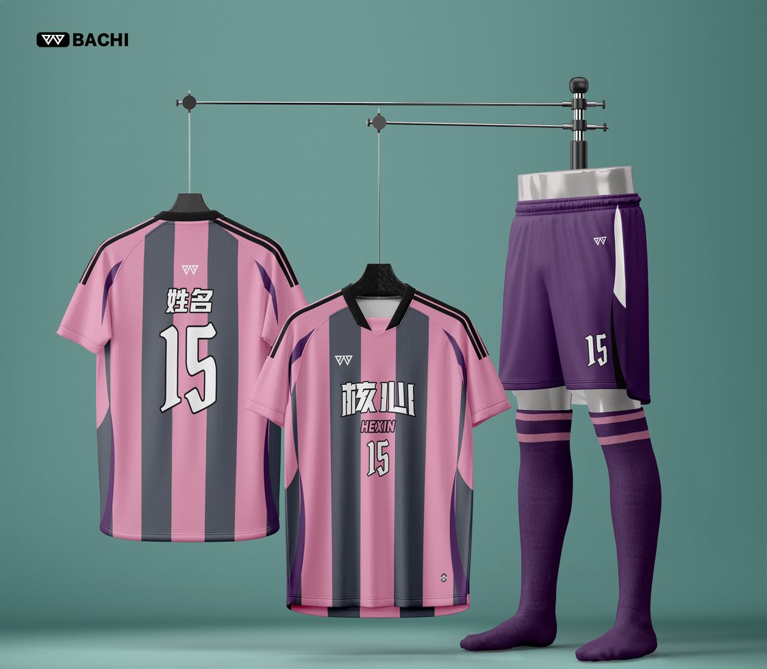 GD6780 custom soccer reference style in purple — made to order by BACHI SPORTS