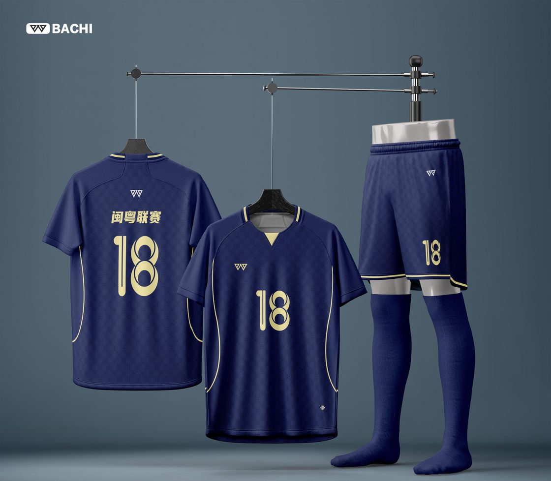 GD6782 custom soccer reference style in blue — made to order by BACHI SPORTS